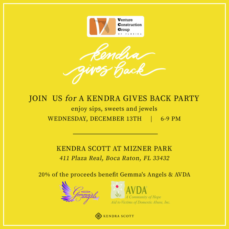 Venture Construction Group of Florida Raises Awareness for Domestic Violence with Kendra Scott