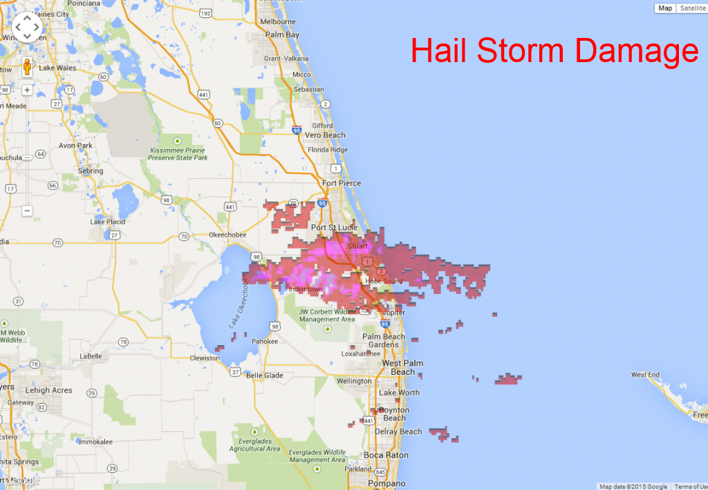 4/27/2015 Treasure Coast Hail Storm Map